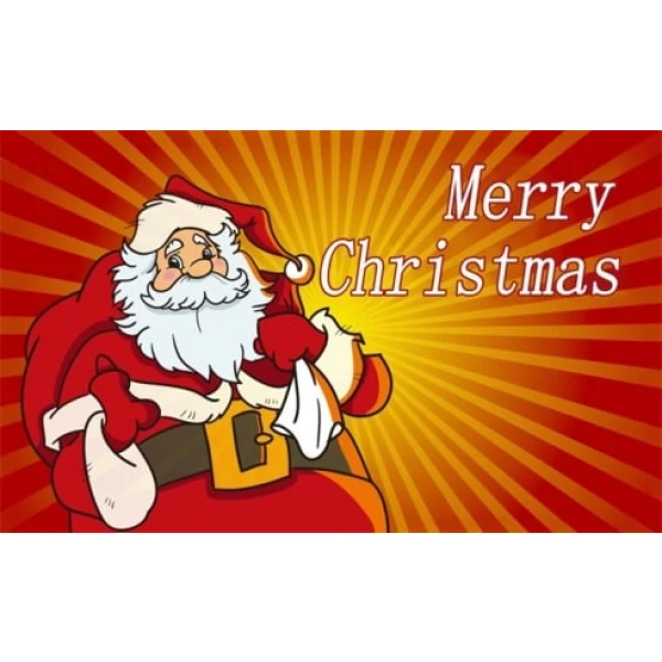 Merry Christmas Santa Red 5'x3'