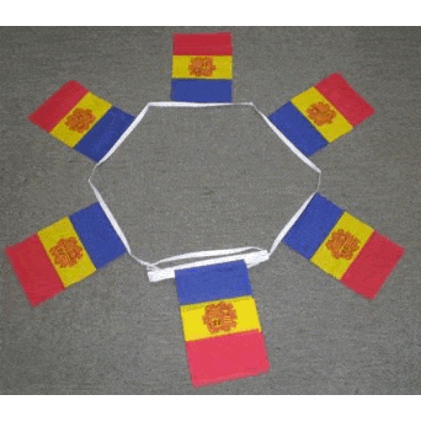 andorra 6m 20 flag with crest bunting