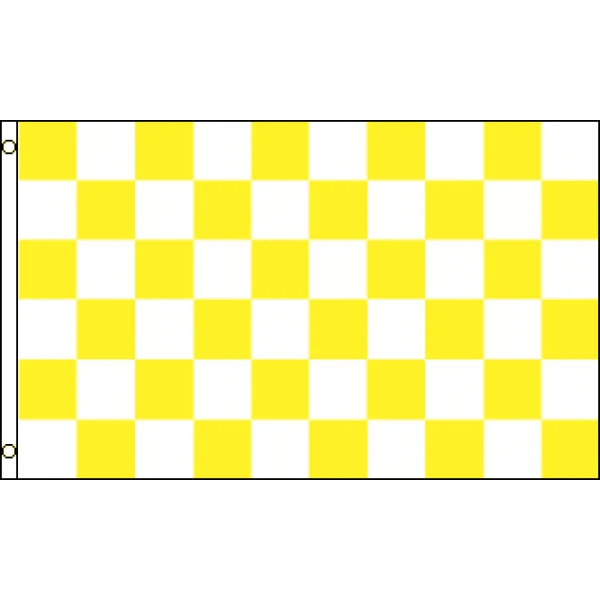Checkered Yellow/White medium hand flag