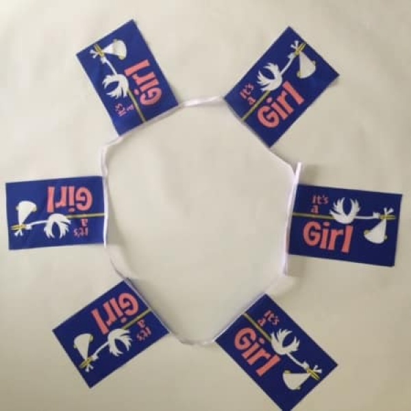 6m 20 flag It's a Girl bunting