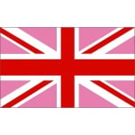 Union Jack Pink/Red table flag