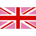 Union Jack Pink/Red table flag