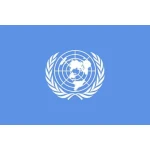 United Nations (UN) medium hand flag