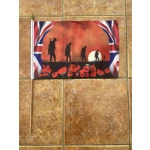 Lest We Forget 4 Soldiers large hand flag (Remembrance Day)