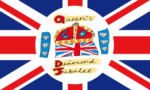 Copy of Queensdiamondjubilee2012 Queen's Diamond Jubilee 5'x3' - Image 1