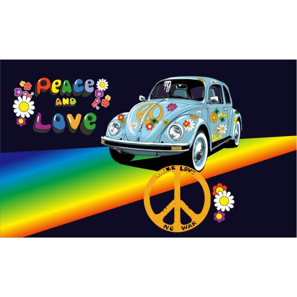 Peace Love Car 5'x3'