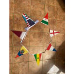 triangle world cup bunting showing flags from various nations