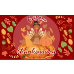 large cartoon turkey as the feature image with happy thanksgiving text