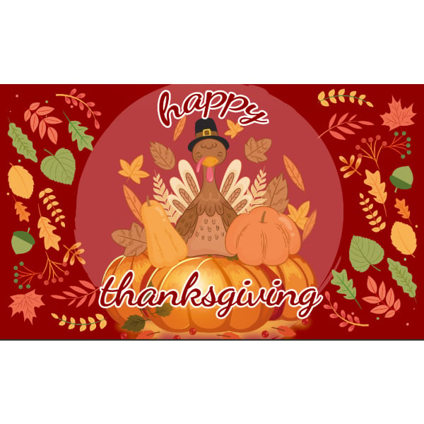large cartoon turkey as the feature image with happy thanksgiving text