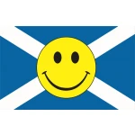 st andrews flag with smiley face