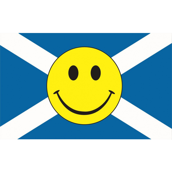 st andrews flag with smiley face