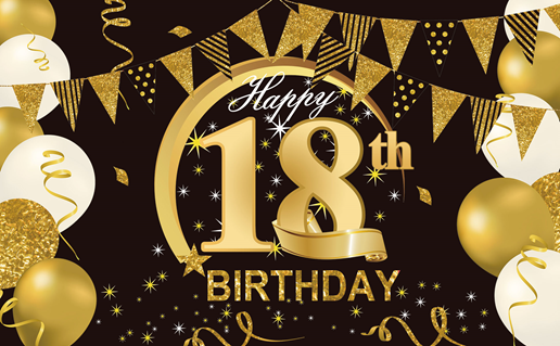 162R Happy 18th birthday 3.6' x 5.4' - Image 1