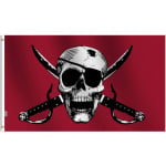 Crimson Pirate skull 5'x3'
