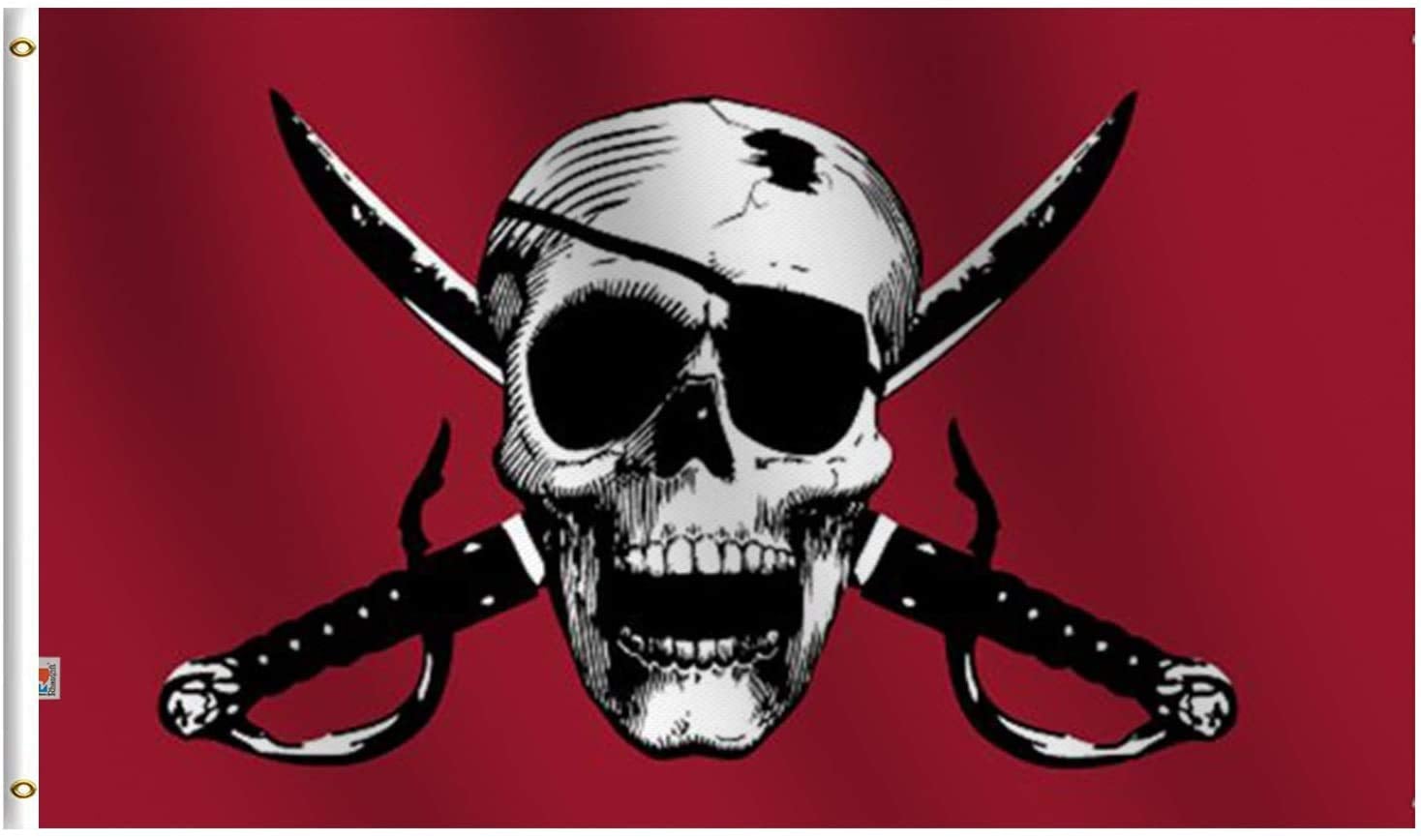 Crimson pirate Crimson Pirate skull 5'x3' - Image 1