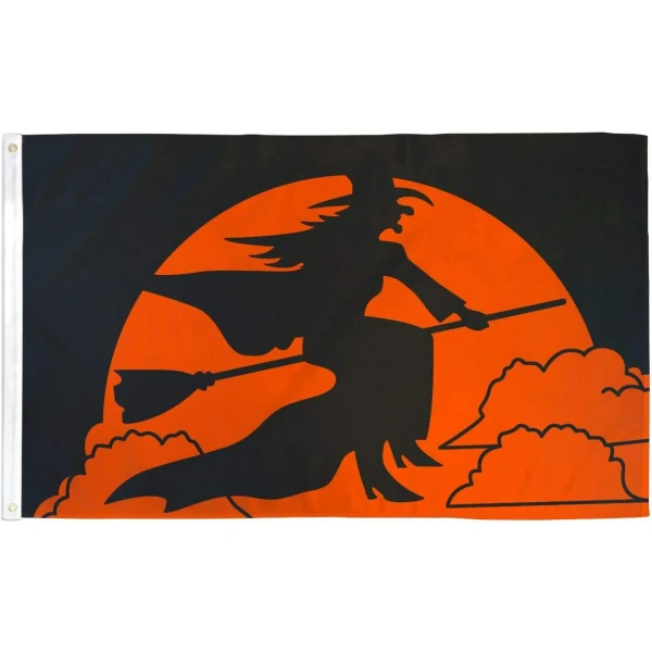 Halloween Witch on Broomstick 5'x3'