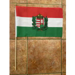 Hungary with Crest large hand flag