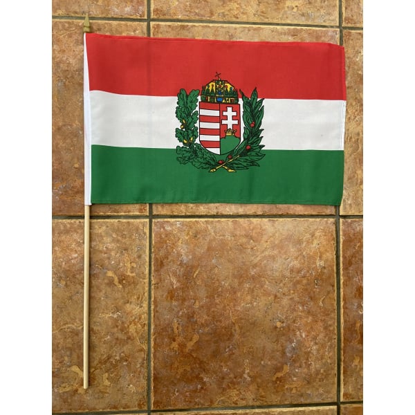Hungary with Crest large hand flag