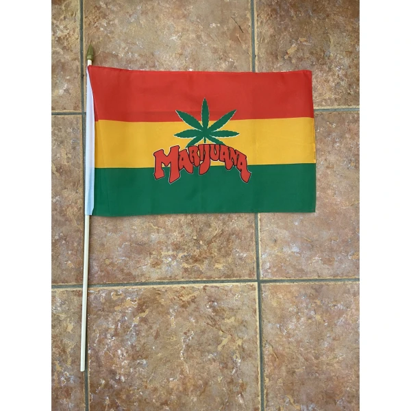 Marijuana large hand flag