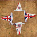 20m 50 flag 8"x12" triangle shape Union/Official Coronation emblem 2023 alternate bunting