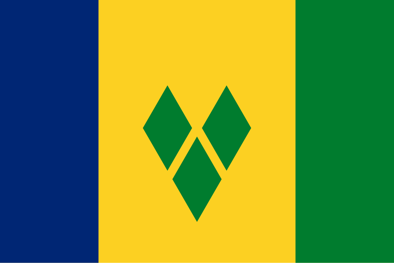 St Vincent and Grenadine St Vincent & the Grenadines medium table flag - Image 1
