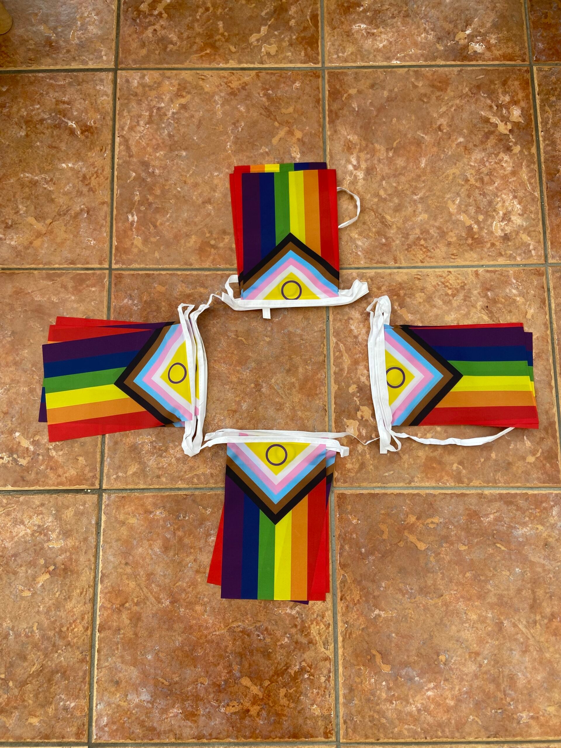 intersex progress pride bunting 6m 20 flag Intersex Progress Pride (Gay Pride) bunting - Image 1