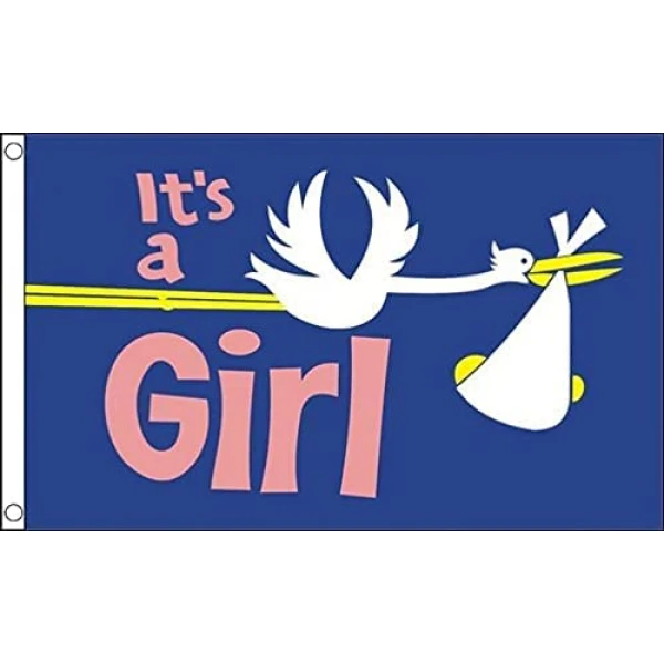 It's a Girl hand flag