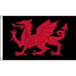 Welsh Dragon Black (Wales) Flag 5'x3'