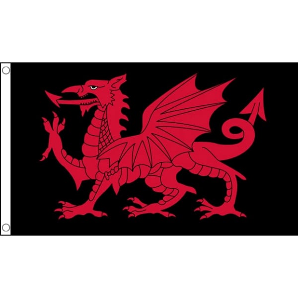 Welsh Dragon Black (Wales) medium table flag
