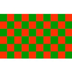 Checkered red/green table flag