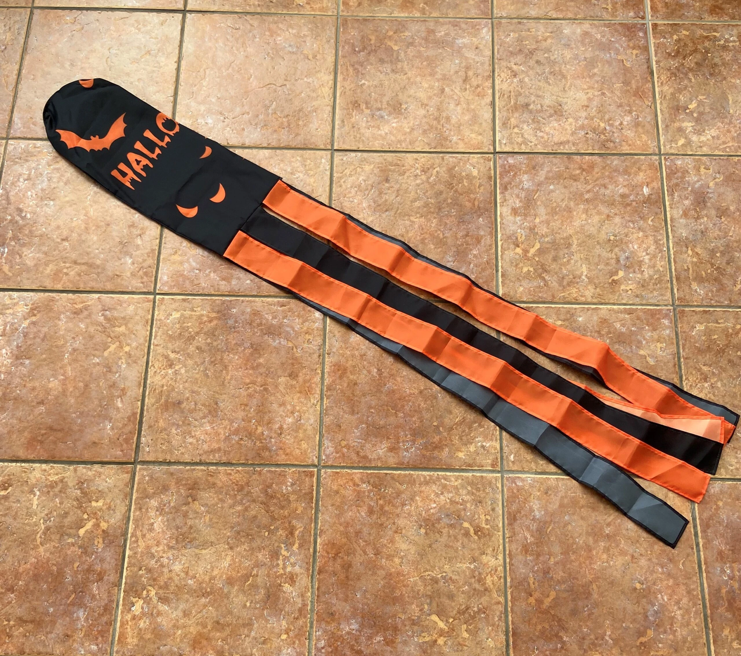 halloween orange bat Halloween Orange Bat 60" windsock - Image 1