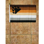 Gay Pride Bear large hand flag