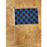 Checkered royal blue/black large hand flag
