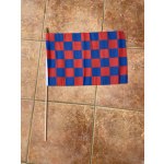 Checkered royal blue/red large hand flag