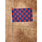 Checkered royal blue/red large hand flag