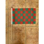 Checkered green/red large hand flag