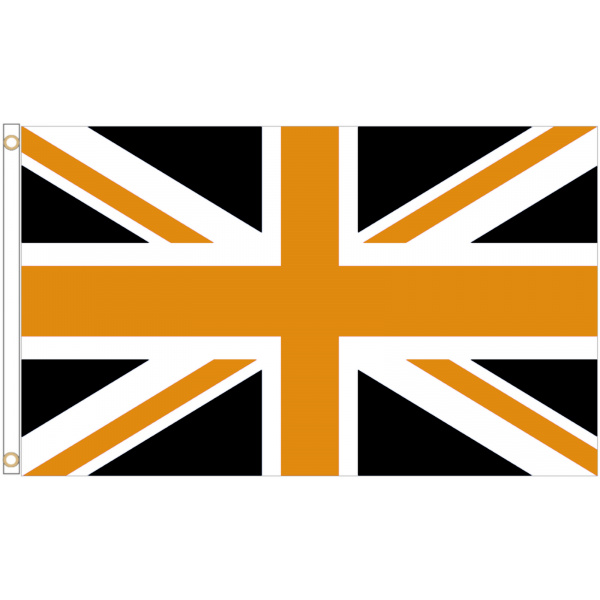 Giant Union Jack black/gold 8'x5'