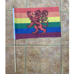 Rainbow Lion Rampant (Gay Pride) Scotland large hand flag