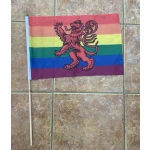 Rainbow Lion Rampant (Gay Pride) Scotland large hand flag