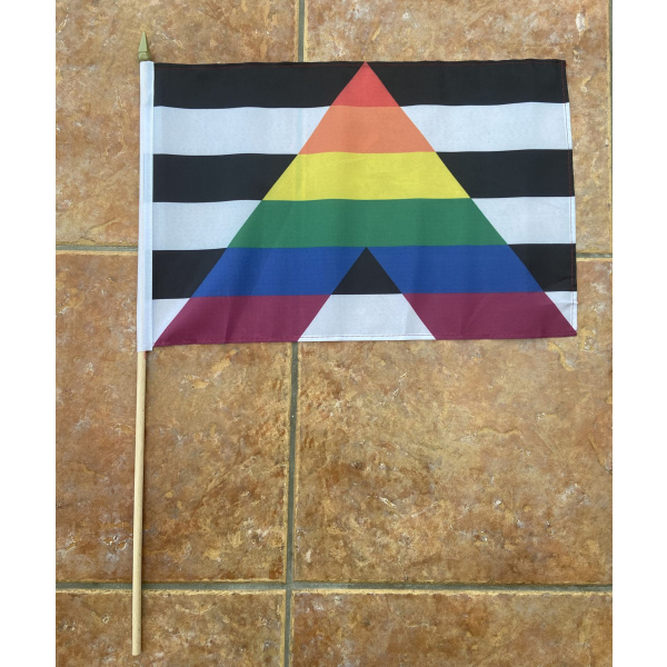 Straight Ally (Gay Pride) large hand flag
