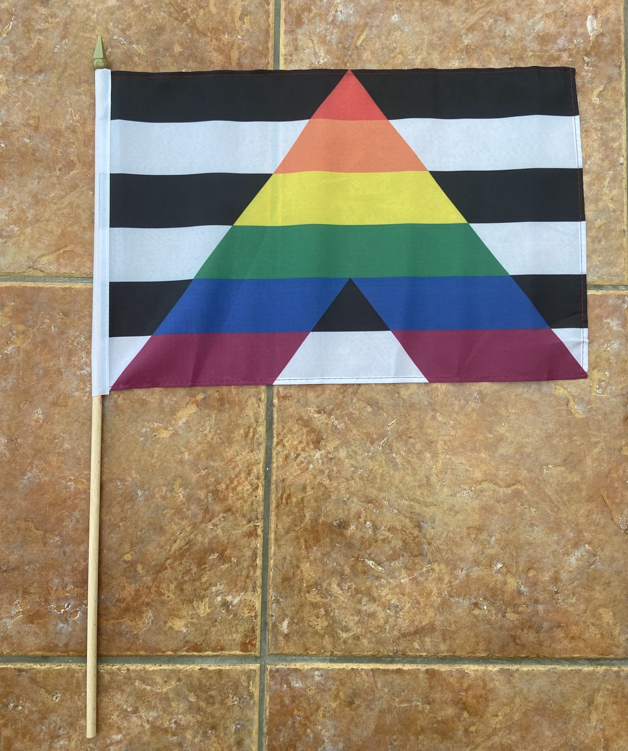 STRAIGHT ALLY Straight Ally (Gay Pride) large hand flag - Image 1