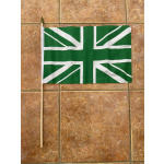 Union Jack green/white large hand flag