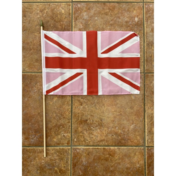Union Jack pink/red (gay pride) large hand flag