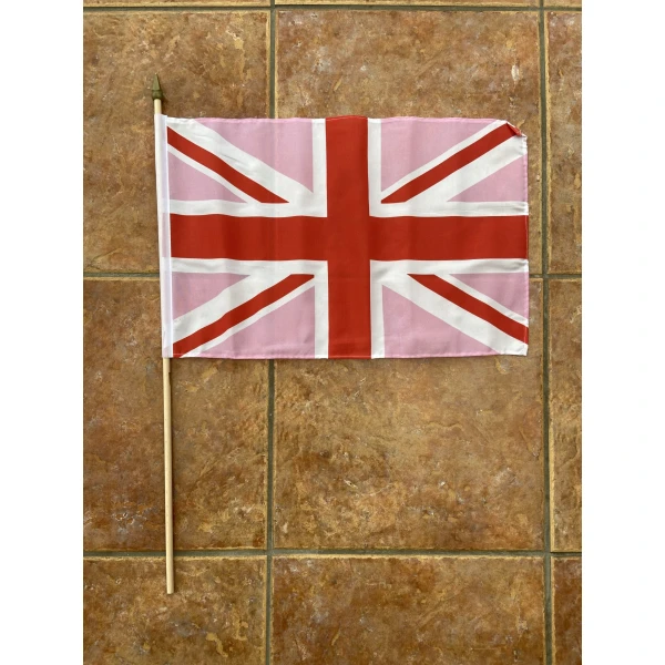 Union Jack pink/red (gay pride) large hand flag