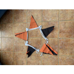 20m 54 flag 7.5" x 11.75" Tangerine/Black bunting