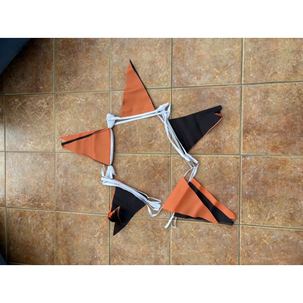 20m 54 flag 7.5" x 11.75" Tangerine/Black bunting