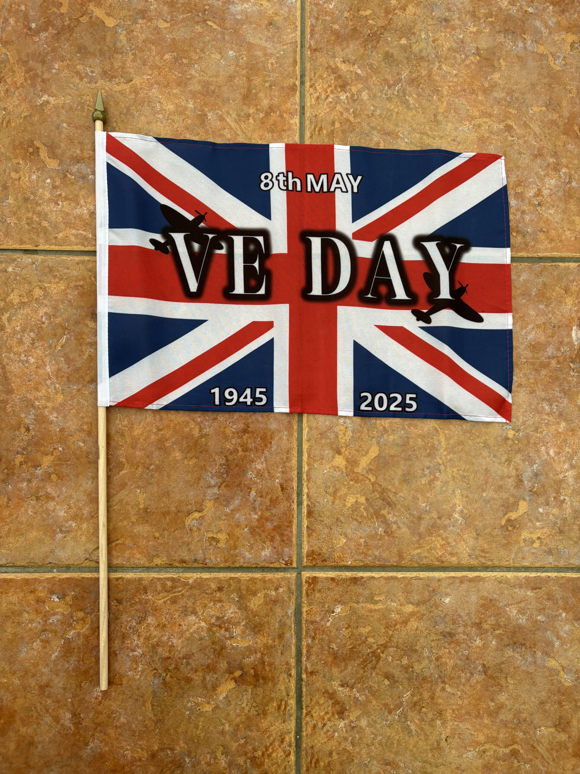 VE DAY 80th anniversary VE DAY 80th Anniversary (1945-2025) large hand flag - Image 1