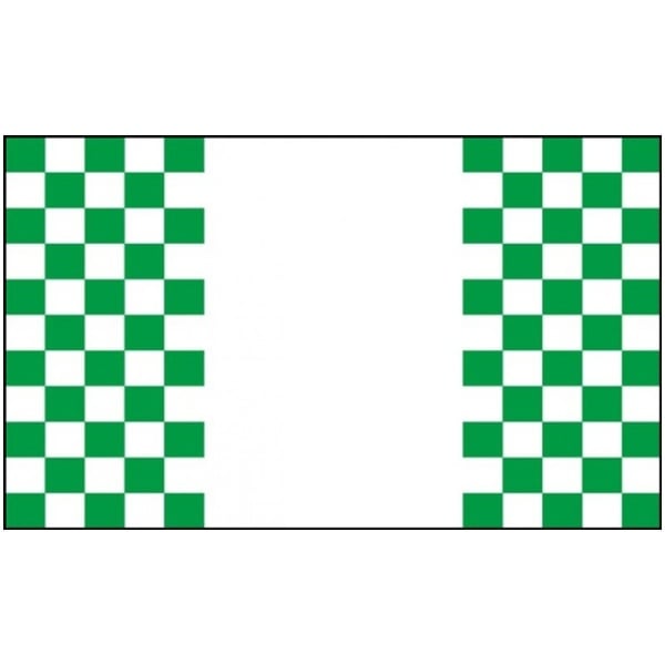 Checkered green/white panel flag (sleeve only) 5'x3'