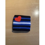 Gay Pride Leather embroidered style wrist band/sweat band