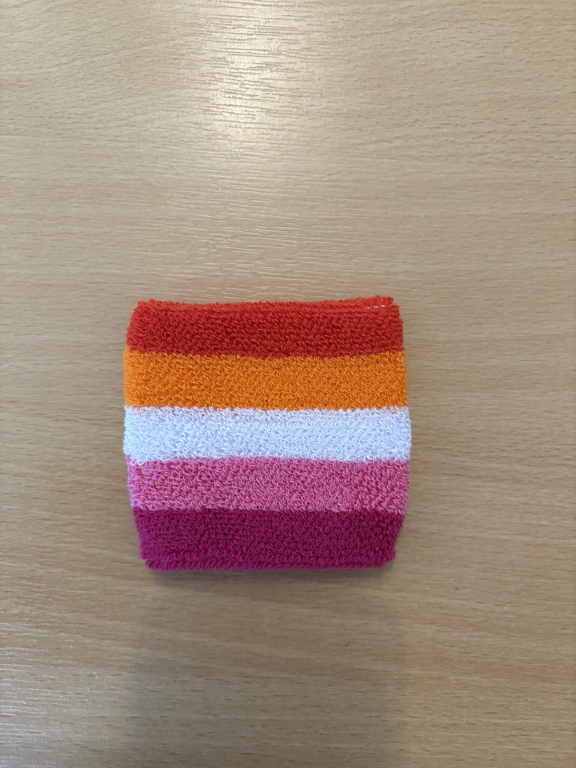 Lesbian 5 stripe Lesbian 5 stripe (Gay Pride) terry style wrist band/sweat band - Image 1