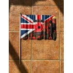 Soldier with Poppies (Lest We Forget) large hand flag